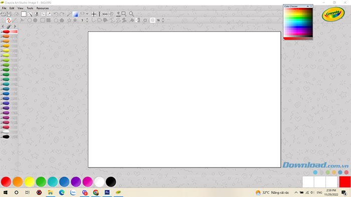 Giao diện chính của Crayola Art Studio