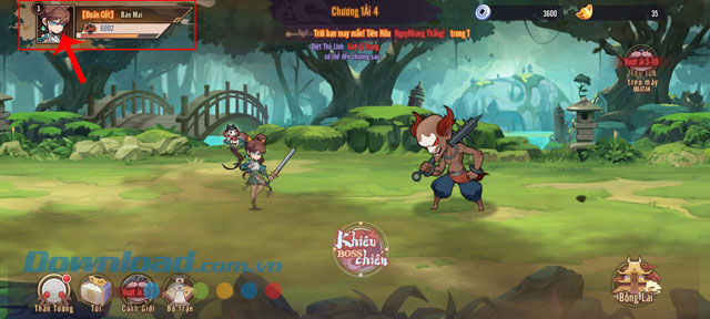 Ấn vào biểu tượng ảnh đại diện