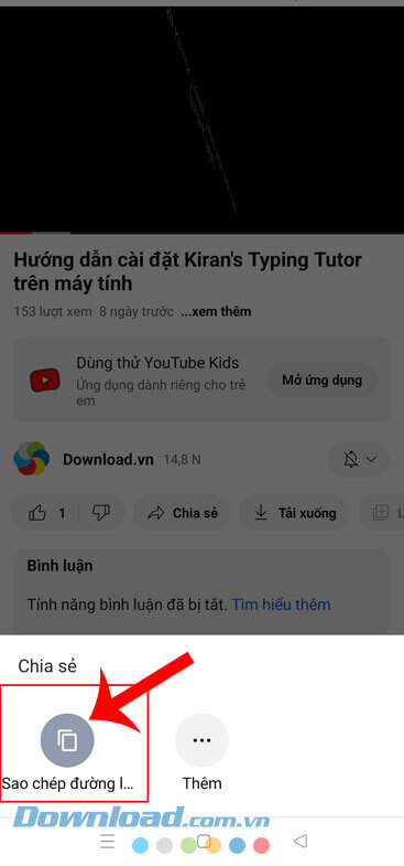 Ấn vào mục Sao chép đường link liên kết