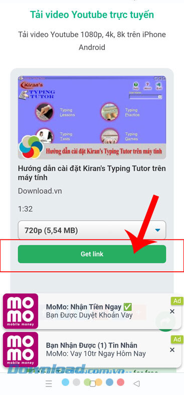 Nhấn vào nút Get link