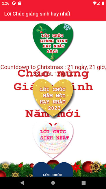 Giao diện countdown Giáng Sinh và 