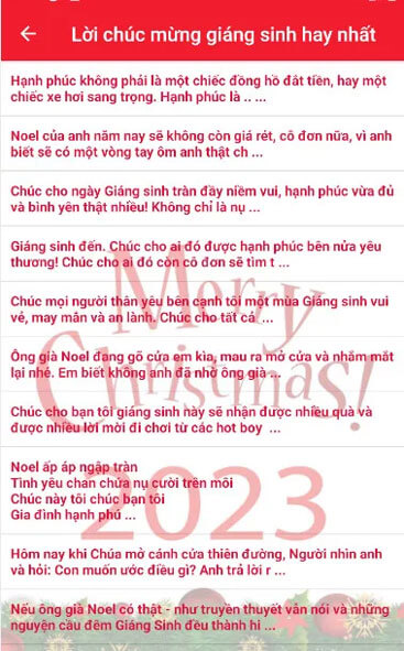 Lời chúc mừng Giáng Sinh