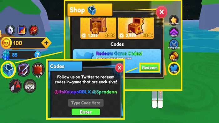 Game clicker chuột và mô phỏng đấu kiếm trên Roblox - Sword Fighters Simulator