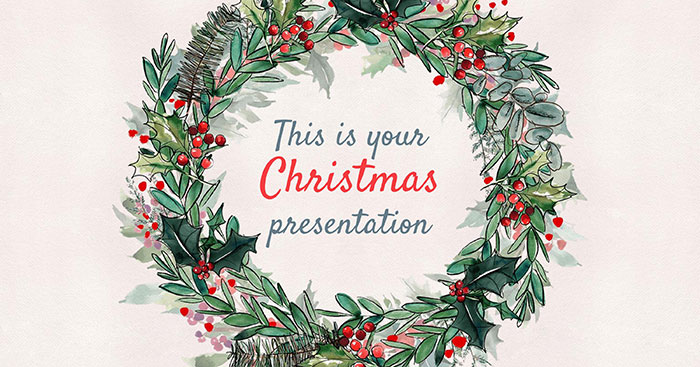 Vòng hoa trang trí Giáng sinh đặt ở trang bìa tạo không khí Noel