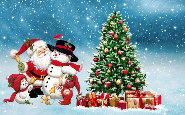 Hình nền Merry Chrismas màu đỏ nổi bật