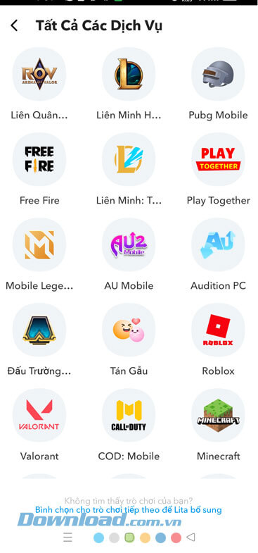 Game được hỗ trợ trên Lita