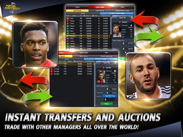 Tham gia chuyển nhượng và đấu giá để có được những cầu thủ tốt nhất trong game Total Football Manager 