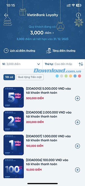 doi diem tich luy Vietinbank iPay 2*396370