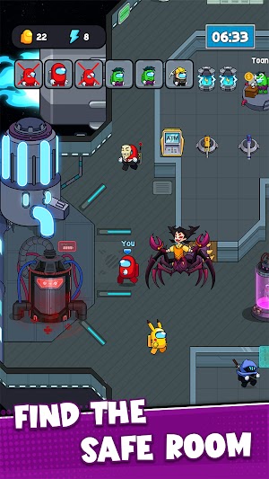 Tìm căn phòng an toàn để ẩn nấp trong game Space Survivor 