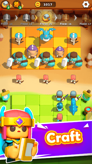 Xây dựng đội quân mạnh mẽ của bạn và đưa ra chiến đấu trong chiến trường bàn cờ của Merge War 