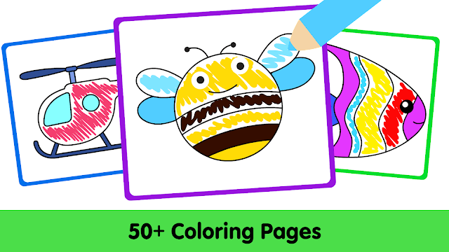 Kids Coloring Pages & Book có 50 trang tô màu tuyệt đẹp cho bé khám phá và tô màu
