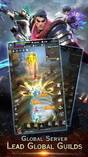 Dẫn dắt guild của bạn vào các trận chiến guild trên server toàn cầu của War of GAMA