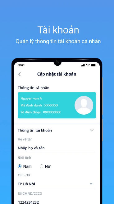 Thêm thông tin tài khoản