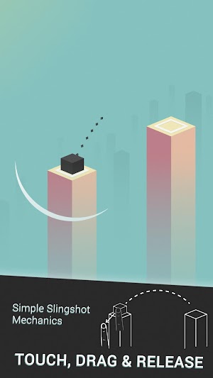 Chạm, vuốt và thả tay để điều khiển khối vuông