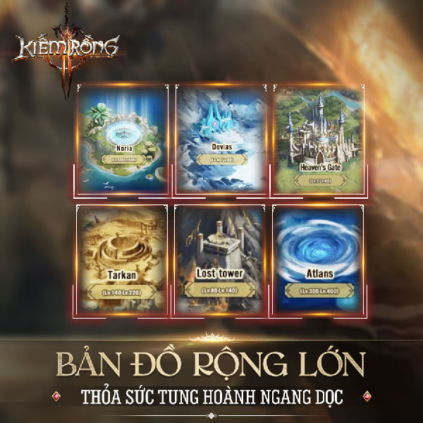 Bản đồ trong game rộng lớn