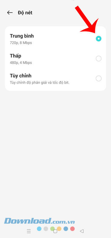 Chọn chất lượng video ghi màn hình