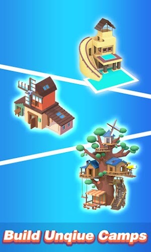 Xây dựng những khu trại độc đáo trong game Idle Island Build and Survive 