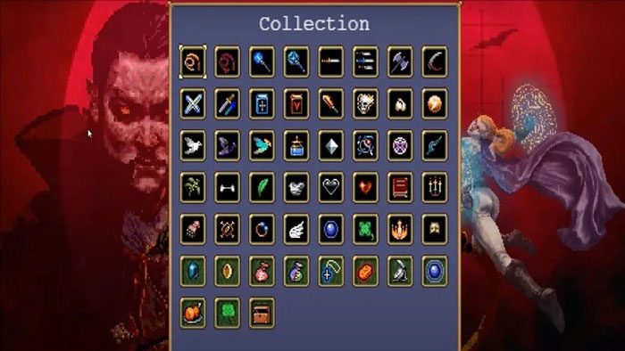 Một số vũ khí trong Vampire Survivors