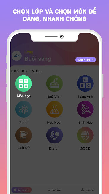 Chọn lớp, chọn môn dễ dàng