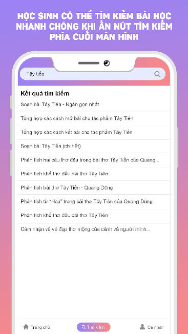 Dễ dàng tìm kiếm bài học