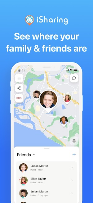 iSharing giúp bạn biết bạn bè và người thân đang ở đâu hoặc đã ghé thăm những đâu
