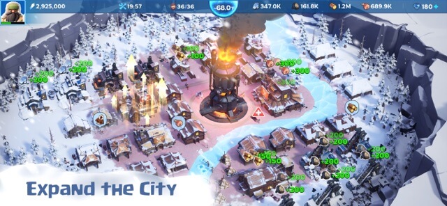 Mở rộng thành phố của bạn để giúp đỡ những người sống sót trong game White Out Survival 