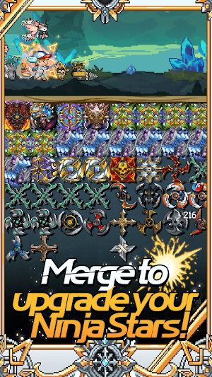Hợp nhất để nâng cấp các Sao ninja của bạn trong game Merge Ninja Star 2 