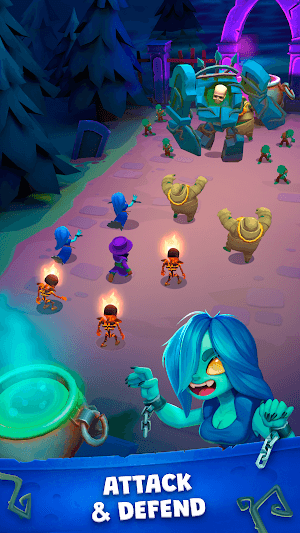 Tham gia các cuộc tấn công và phòng thủ với đội quân quái vật của bạn trong Dead Wars Clash Arena Battles 