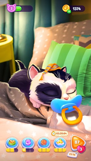 Trong lúc mèo ngủ, bạn có thể chơi các mini game và phá kỷ lục