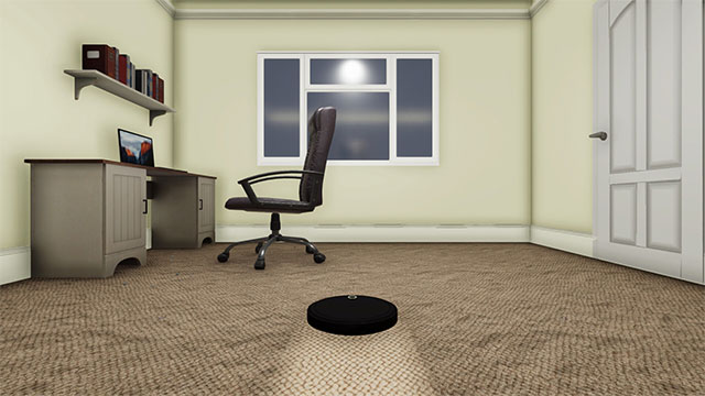 Điều khiển robot hút bụi di chuyển khắp các văn phòng để dọn dẹp bụi bẩn, rác...