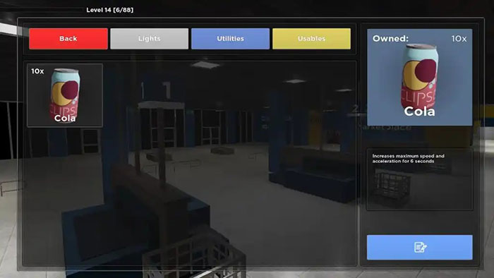 Mua Cola trong cửa hàng để tăng tốc độ cho nhân vật