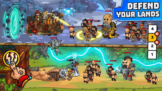 Chiến đấu bảo vệ vùng đất của bạn khỏi kẻ thù trong game Stagelands 