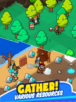 Thu thập các nguồn tài nguyên khác nhau trong game Rumble Heroes Adventure RPG