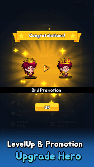 Lên cấp và cường hóa các anh hùng của bạn trong game Pixel Heroes Defense