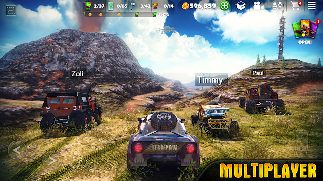 Đối đầu với các quái xế offroad khác trong chế độ nhiều người chơi