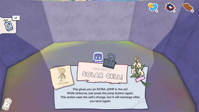 Thu thập các tấm pin năng lượng để giúp nhân vật chạy nhảy nhanh hơn, đi xa hơn