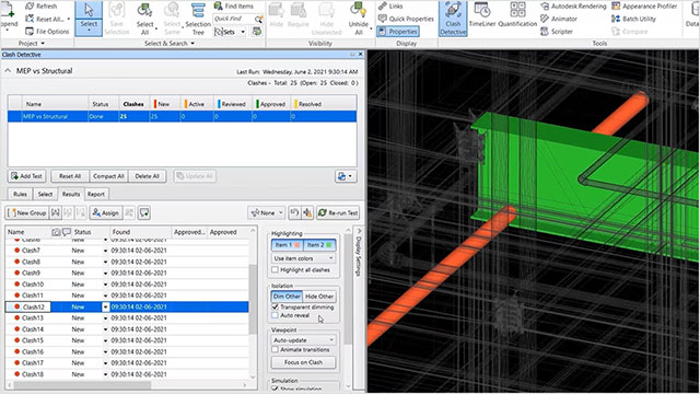 Navisworks giúp đánh giá và phân tích hồ sơ dự án dựa trên các mô hình 3D, 4D