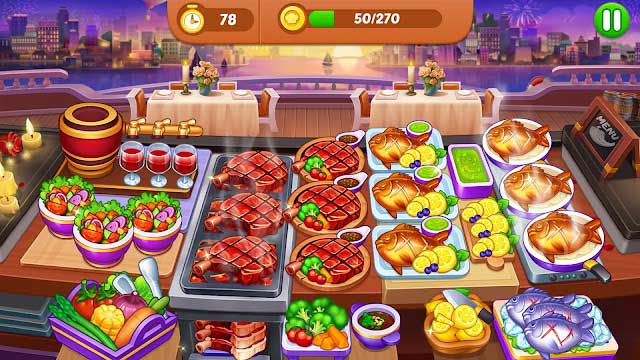 Nấu vô số món ăn khác nhau và cảm nhận sự điên cuồng, hối hả trong nhà bếp khi chơi Crazy Cooking Diner