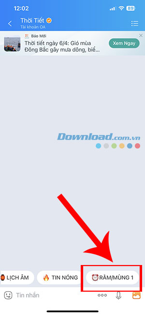 xem lich am Zalo 4*409125