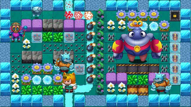 Đặt bom để làm nổ tung kẻ thù trong game Bomb Man Legend