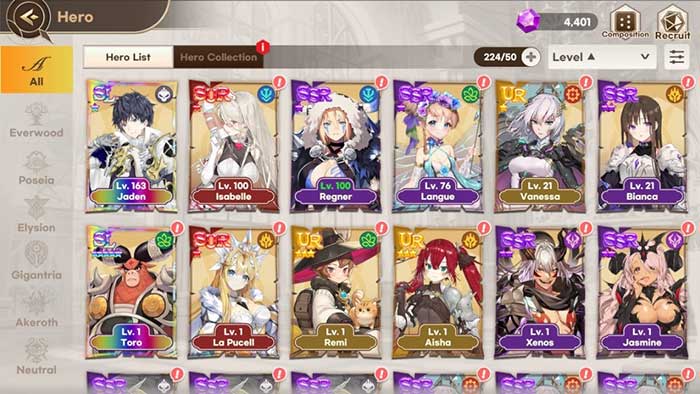 Demian Saga có rất nhiều nhân vật lộng lẫy để game thủ sưu tập