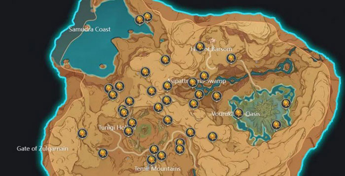 Vị trí của các Tịnh Quang Vũ