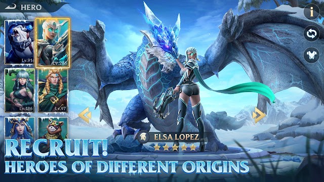 Chiêu mộ các anh hùng từ nhiều nguồn gốc khác nhau trong game Puzzles & Chaos: Frozen Castle