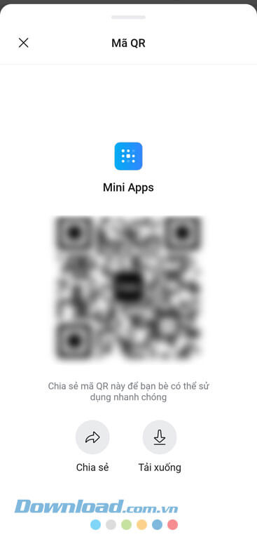 Mã QR Mini Apps đã được tạo