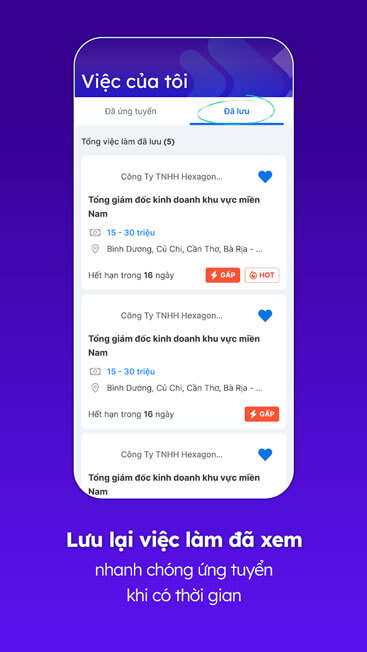 Lưu lại việc làm đã xem