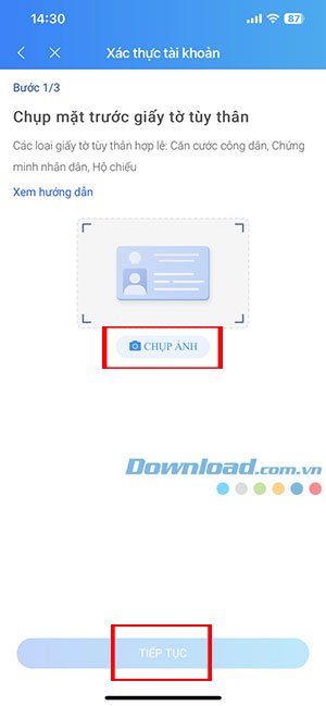 xac thuc tai khoan Zalo 3*416015