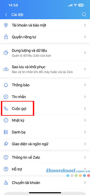 Zalo khong thong bao cuoc goi den 2*416612
