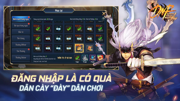 Nhập nhiều phần quá hấp dẫn khi đăng nhập mỗi ngày