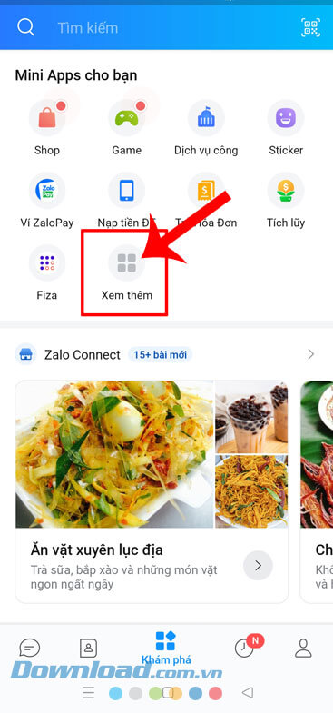 Nhấn vào mục Xem thêm