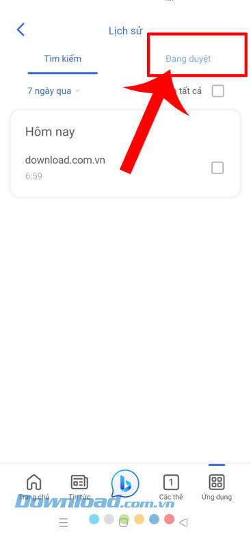 Ấn vào mục Đã Duyệt